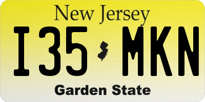 NJ license plate I35MKN