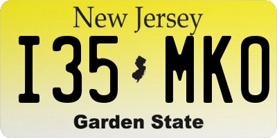 NJ license plate I35MKO