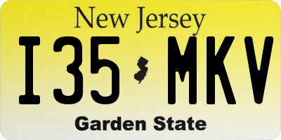 NJ license plate I35MKV