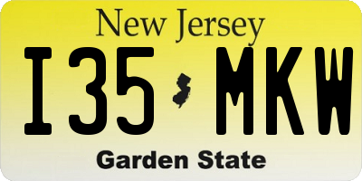 NJ license plate I35MKW