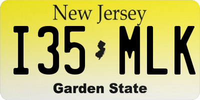 NJ license plate I35MLK