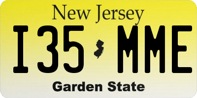 NJ license plate I35MME