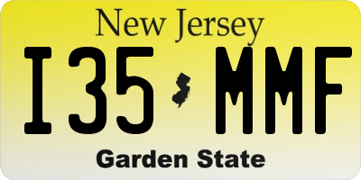 NJ license plate I35MMF