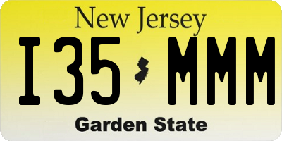 NJ license plate I35MMM
