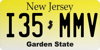 NJ license plate I35MMV