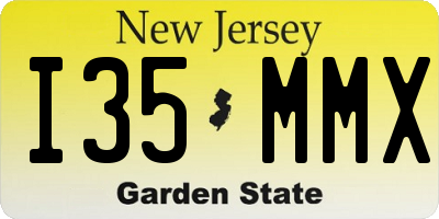 NJ license plate I35MMX