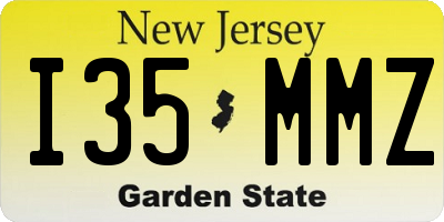 NJ license plate I35MMZ