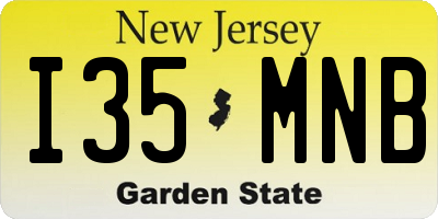 NJ license plate I35MNB