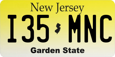 NJ license plate I35MNC