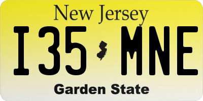 NJ license plate I35MNE