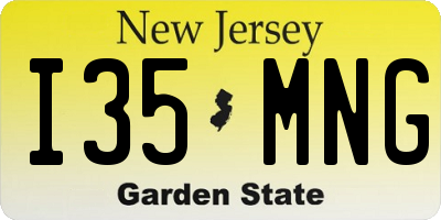 NJ license plate I35MNG