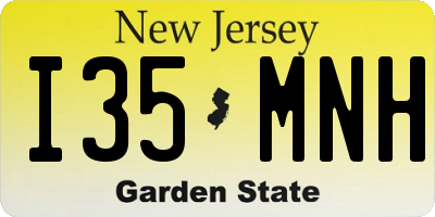 NJ license plate I35MNH
