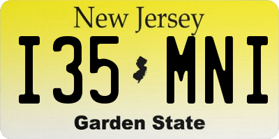 NJ license plate I35MNI