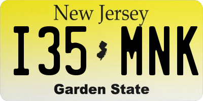 NJ license plate I35MNK