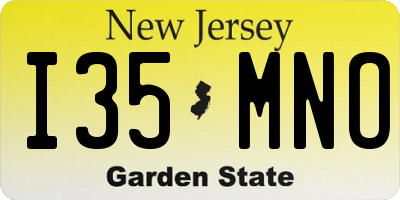 NJ license plate I35MNO