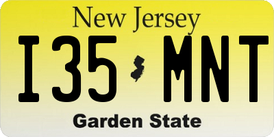 NJ license plate I35MNT