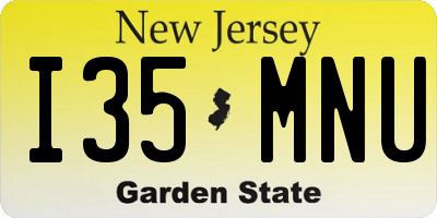 NJ license plate I35MNU
