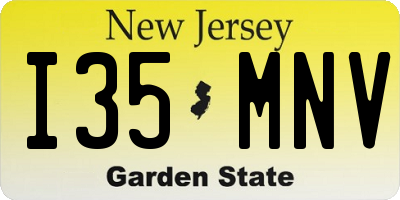 NJ license plate I35MNV