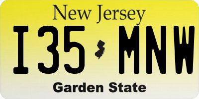 NJ license plate I35MNW