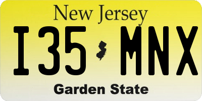 NJ license plate I35MNX