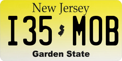 NJ license plate I35MOB