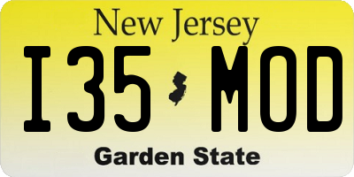 NJ license plate I35MOD