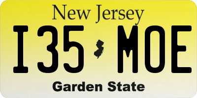 NJ license plate I35MOE