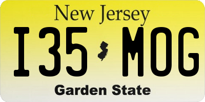 NJ license plate I35MOG