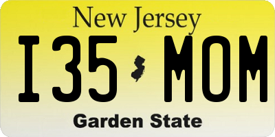 NJ license plate I35MOM