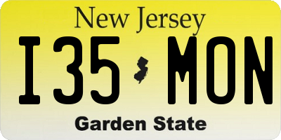 NJ license plate I35MON