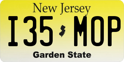 NJ license plate I35MOP