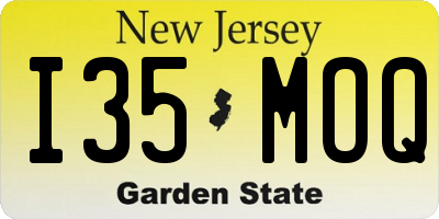 NJ license plate I35MOQ