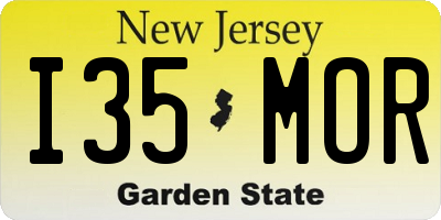 NJ license plate I35MOR