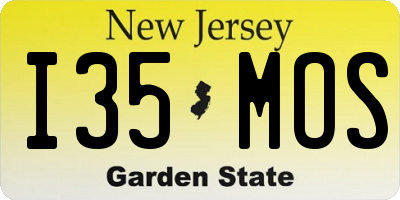 NJ license plate I35MOS