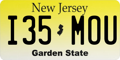NJ license plate I35MOU