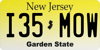 NJ license plate I35MOW