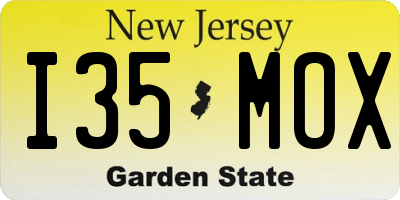 NJ license plate I35MOX