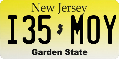 NJ license plate I35MOY