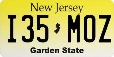 NJ license plate I35MOZ