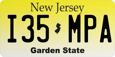 NJ license plate I35MPA