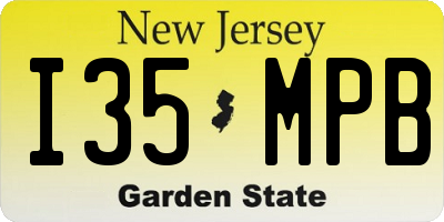 NJ license plate I35MPB
