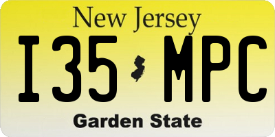 NJ license plate I35MPC