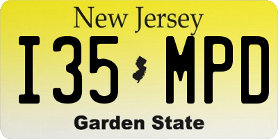 NJ license plate I35MPD