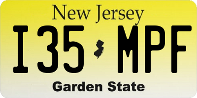 NJ license plate I35MPF