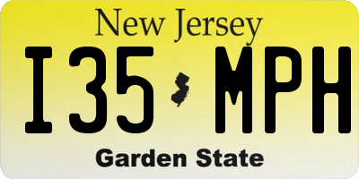 NJ license plate I35MPH
