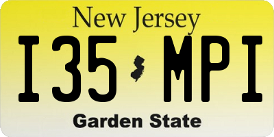 NJ license plate I35MPI