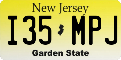 NJ license plate I35MPJ
