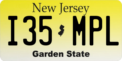 NJ license plate I35MPL