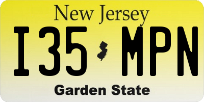 NJ license plate I35MPN