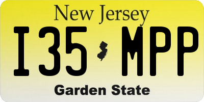 NJ license plate I35MPP